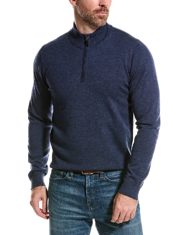 Men's Fringe - Trimmed Boho - Style Sweater in Beige for a Music Festival VibeMette Merino Wool Mock 1/4-Zip Sweater Men's Fringe - Trimmed Boho - Style Sweater in Beige for a Music Festival VibeMette Merino Wool Mock 1/4-Zip Sweater