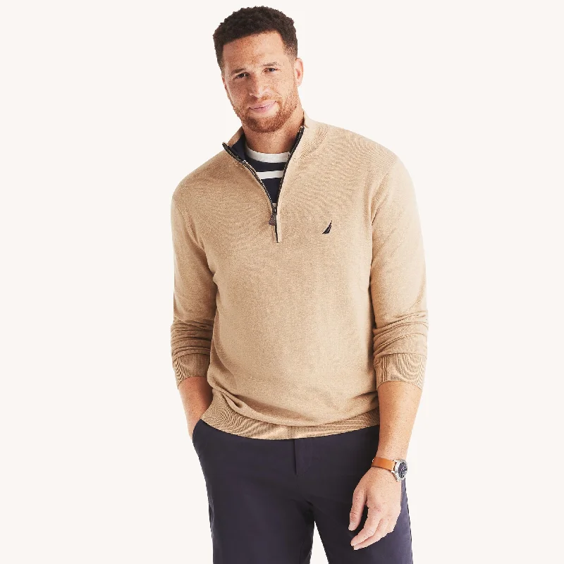 Men's Embroidered Floral Patterned Silk - Blend Sweater in Cream for a Spring - Inspired LookNautica Mens Big & Tall Navtech Quarter-Zip Sweater Men's Embroidered Floral Patterned Silk - Blend Sweater in Cream for a Spring - Inspired LookNautica Mens Big & Tall Navtech Quarter-Zip Sweater