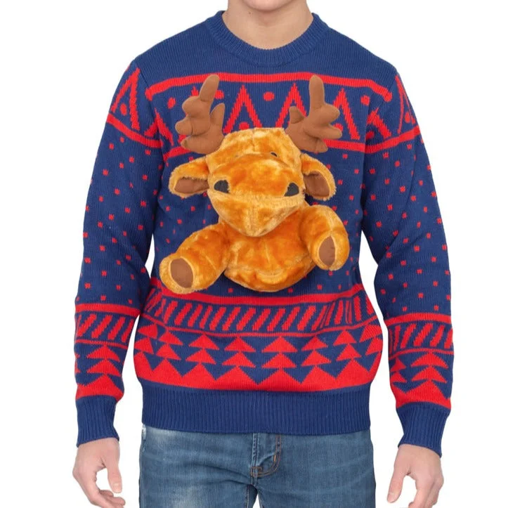 Plus Size Men's Pocket - Detail Sweater in Olive Green for a Practical and Fashionable Everyday WearNavy 3-D Christmas Ugly Christmas Sweater with Stuffed Moose Plus Size Men's Pocket - Detail Sweater in Olive Green for a Practical and Fashionable Everyday WearNavy 3-D Christmas Ugly Christmas Sweater with Stuffed Moose