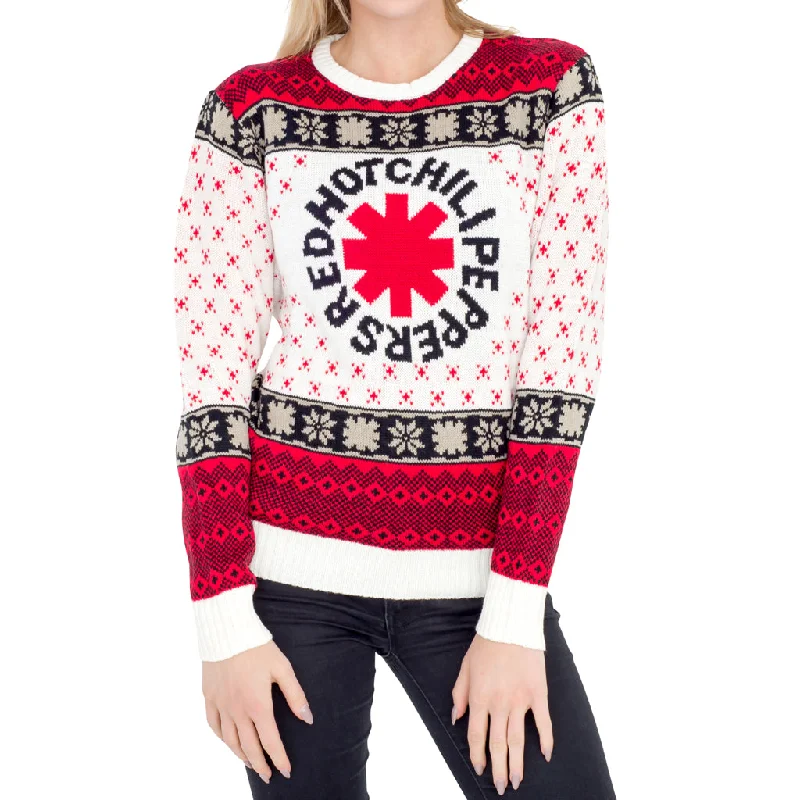 Plus Size Men's Distressed Denim - Look Sweater in Blue for a Trendy and Edgy StyleRed Hot Chili Peppers Ugly Christmas Sweater Plus Size Men's Distressed Denim - Look Sweater in Blue for a Trendy and Edgy StyleRed Hot Chili Peppers Ugly Christmas Sweater