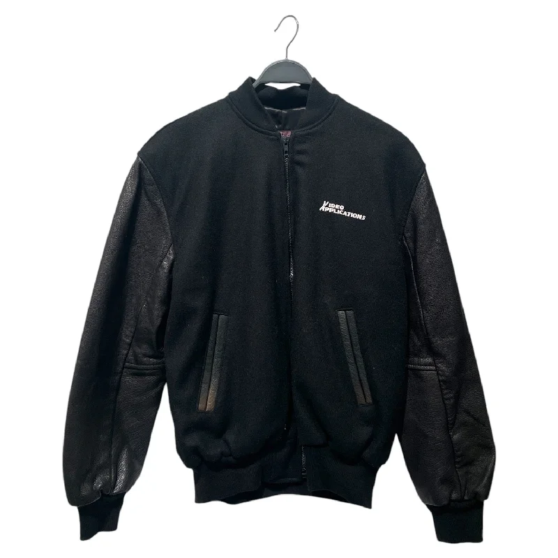 Men coats with a stand - up collar for a sleek and modern lookVintage/Jacket/M/BLK/Graphic/video app jkt