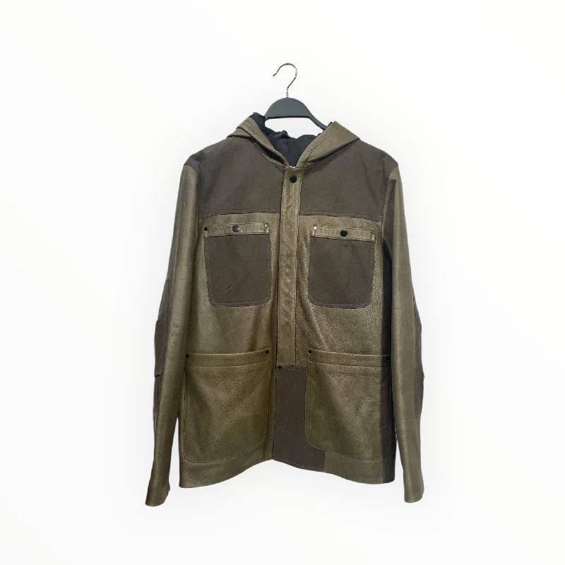 Long - line men coats reaching below the knee for maximum coverageAlexander Wang/Leather Jkt/M/Leather/GRN/