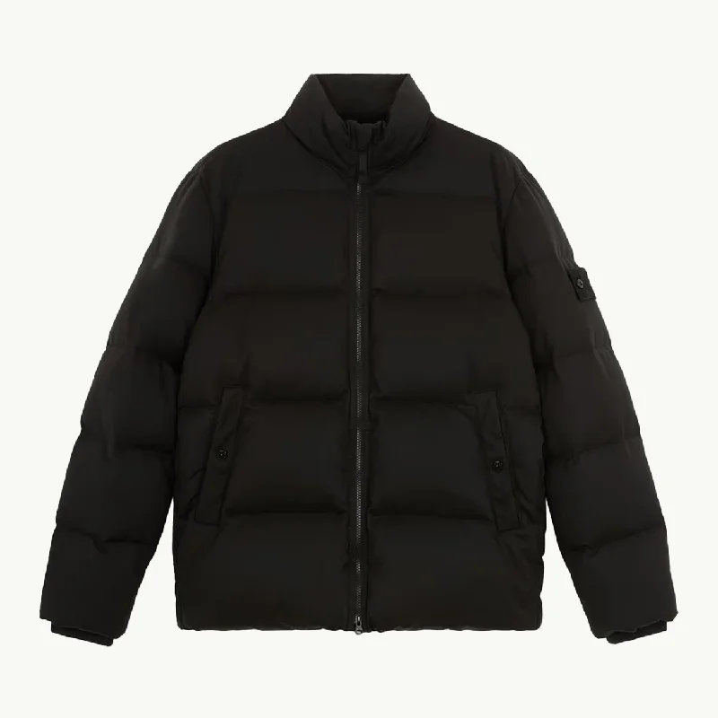 Men coats with a detachable faux - fur collar for a trendy and warm touchJacket Wool Twill Down Puffer Ghost Patch - Black 2981 Men coats with a detachable faux - fur collar for a trendy and warm touchJacket Wool Twill Down Puffer Ghost Patch - Black 2981