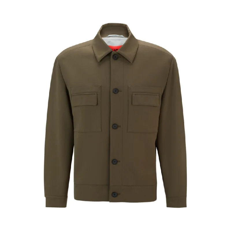 Slim - fit men coats in navy blue for a classic and sophisticated appearanceButton-up jacket in performance-stretch fabric Slim - fit men coats in navy blue for a classic and sophisticated appearanceButton-up jacket in performance-stretch fabric