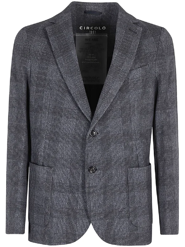 Men coats with a quilted pattern for added texture and warmthCircolo 1901 Men's Jackets blue Men coats with a quilted pattern for added texture and warmthCircolo 1901 Men's Jackets blue