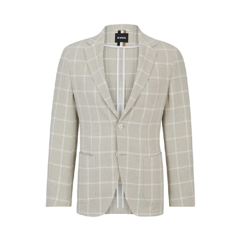 Men coats with a hooded design for added protection against the elementsRegular-fit jacket in a checked cotton blend Men coats with a hooded design for added protection against the elementsRegular-fit jacket in a checked cotton blend
