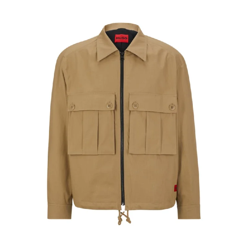 Men coats made of high - quality leather for a rugged and durable optionRegular-fit jacket in ripstop cotton with signature label