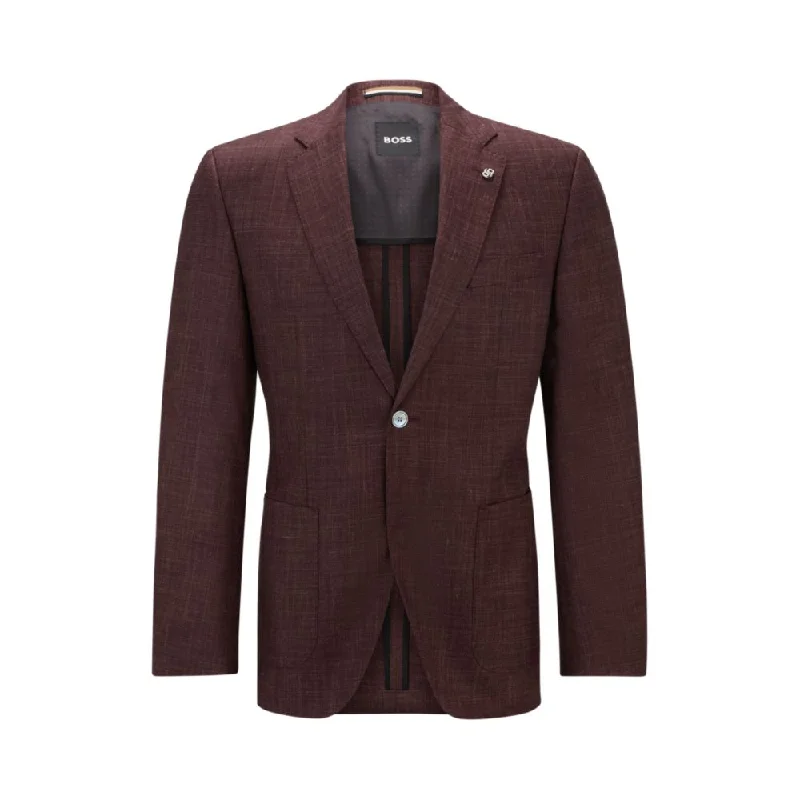 Men coats with a hooded design for added protection against the elementsRegular-fit jacket in wool, silk and linen Men coats with a hooded design for added protection against the elementsRegular-fit jacket in wool, silk and linen