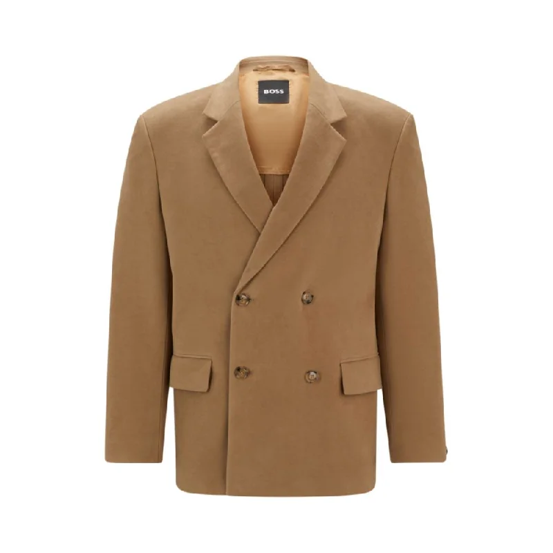 Men coats with a quilted pattern for added texture and warmthRelaxed-fit double-breasted jacket in cotton twill Men coats with a quilted pattern for added texture and warmthRelaxed-fit double-breasted jacket in cotton twill