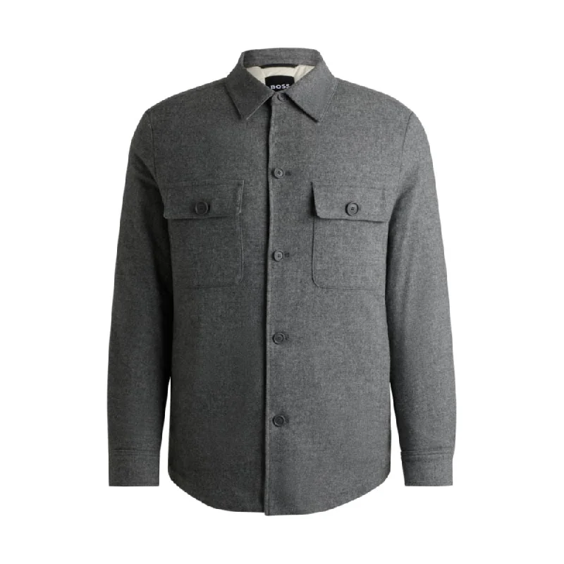 Men coats with a quilted pattern for added texture and warmthRelaxed-fit overshirt in padded brushed flannel