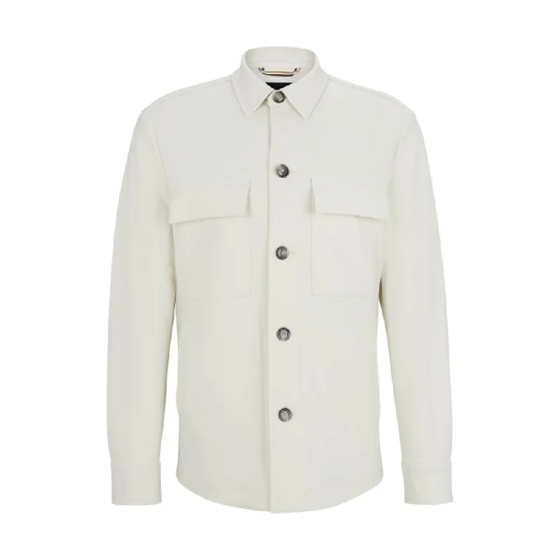 Men coats with a quick - drying feature for active lifestylesRelaxed-fit overshirt in stretch jersey Men coats with a quick - drying feature for active lifestylesRelaxed-fit overshirt in stretch jersey