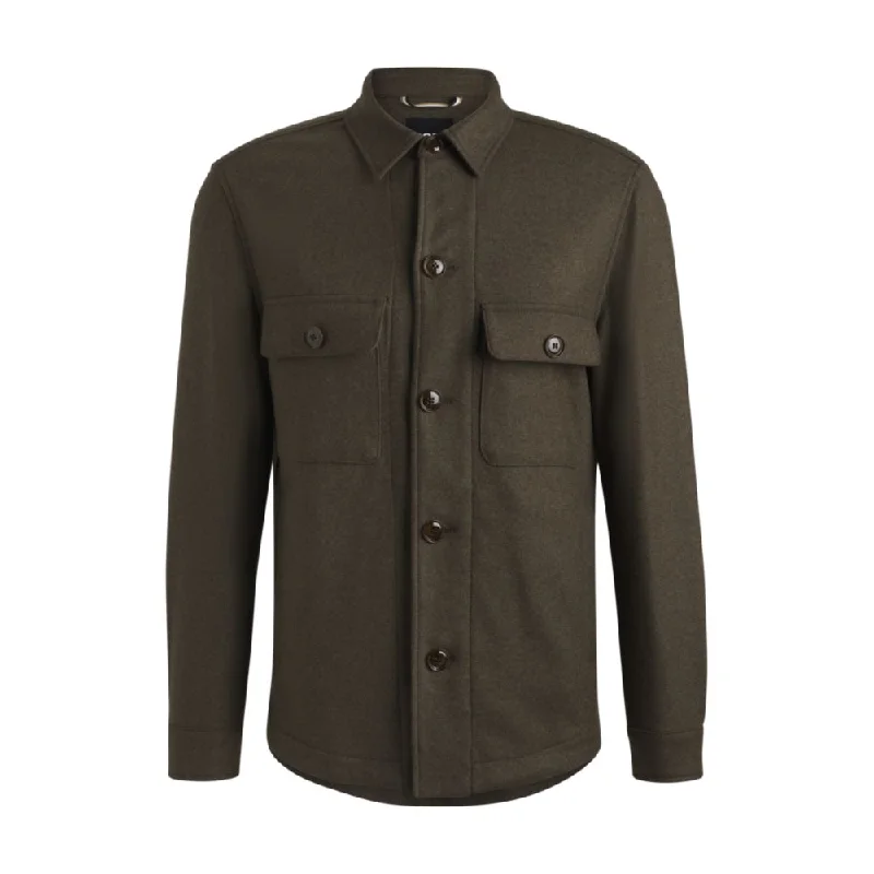 Men coats with a contrasting trim for a fashion - forward aestheticRelaxed-fit overshirt in wool Men coats with a contrasting trim for a fashion - forward aestheticRelaxed-fit overshirt in wool