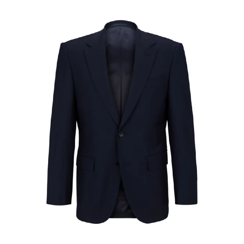 Men coats with multiple inner pockets for convenient storage of essentialsSingle-breasted jacket in stretch wool