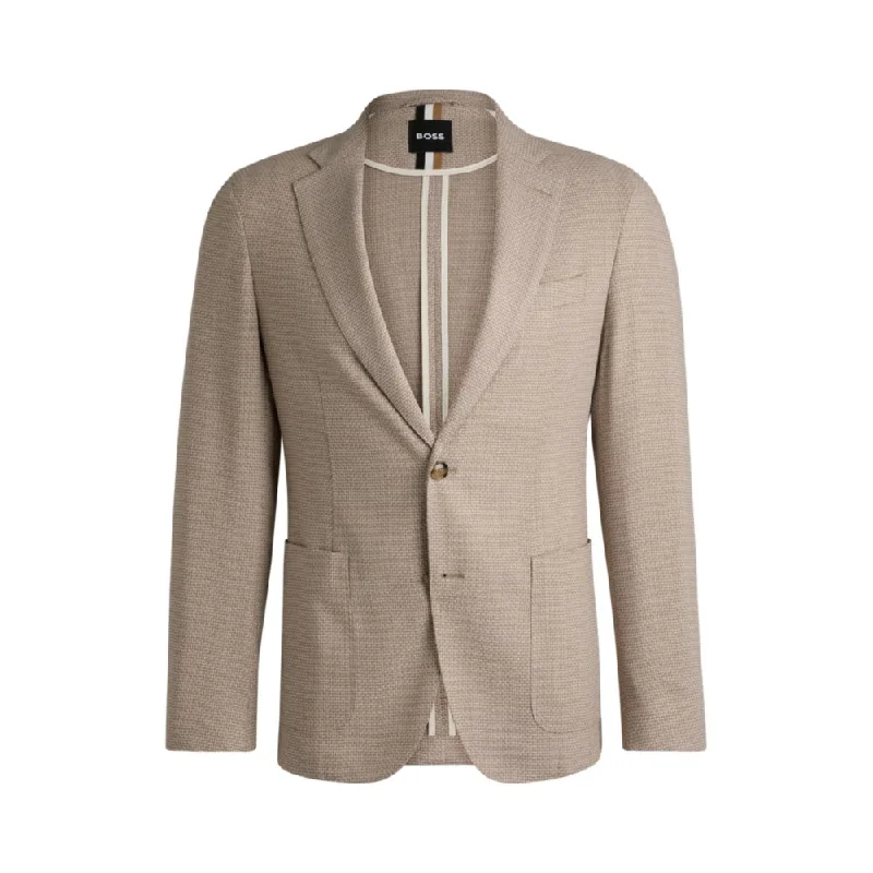 Men coats with a wind - resistant outer layer for blustery weatherSlim-fit jacket in micro-patterned stretch cloth Men coats with a wind - resistant outer layer for blustery weatherSlim-fit jacket in micro-patterned stretch cloth
