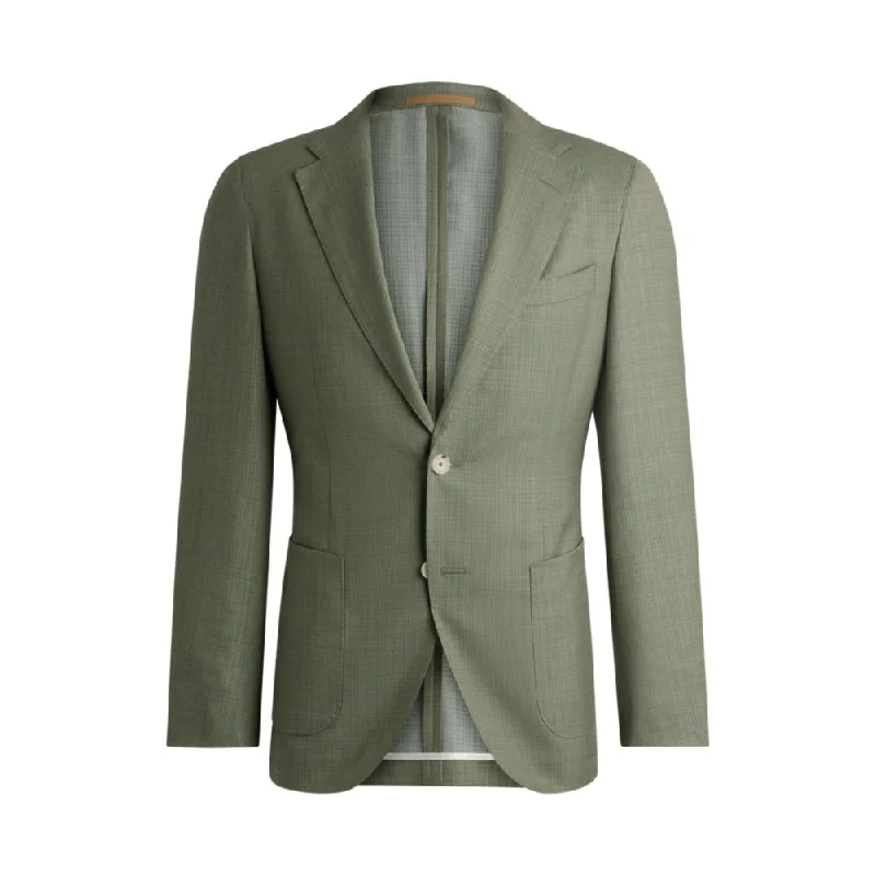 Men coats with a wind - resistant outer layer for blustery weatherSlim-fit jacket in micro-patterned wool Men coats with a wind - resistant outer layer for blustery weatherSlim-fit jacket in micro-patterned wool