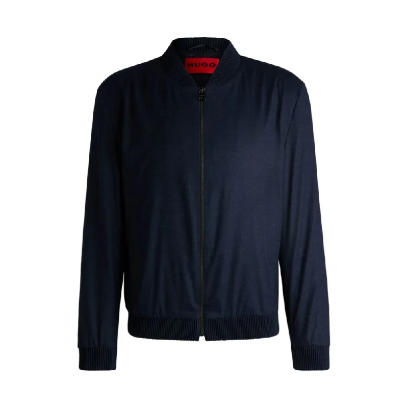 Men coats with a stand - up collar for a sleek and modern lookSlim-fit jacket in super-flex flannel Men coats with a stand - up collar for a sleek and modern lookSlim-fit jacket in super-flex flannel
