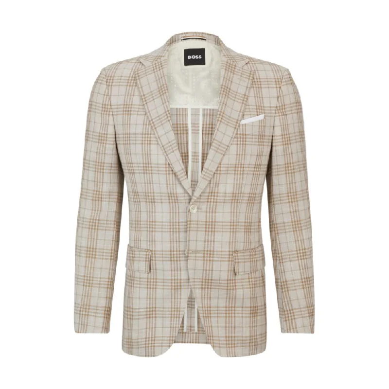 Men coats with a quick - drying feature for active lifestylesSlim-fit jacket in virgin wool, cotton and linen Men coats with a quick - drying feature for active lifestylesSlim-fit jacket in virgin wool, cotton and linen