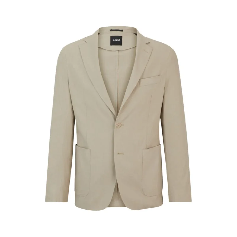 Men coats with a wind - resistant outer layer for blustery weatherSlim-fit single-breasted jacket in a linen blend Men coats with a wind - resistant outer layer for blustery weatherSlim-fit single-breasted jacket in a linen blend