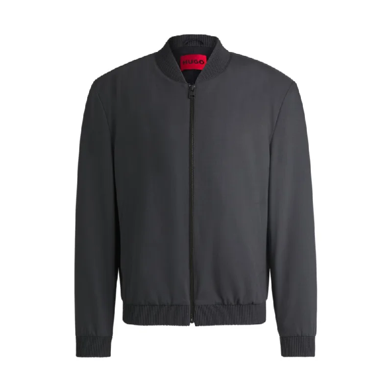 Men coats with a zip - out lining for easy cleaning and versatilitySlim-fit zip-up jacket in patterned stretch twill Men coats with a zip - out lining for easy cleaning and versatilitySlim-fit zip-up jacket in patterned stretch twill