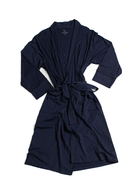 Men's robes with a suede finish​100% Peruvian Pima Cotton Midnight Blue Robe