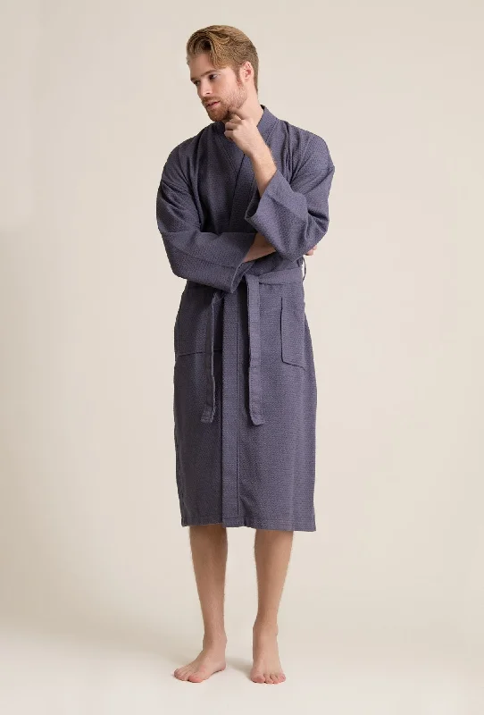 Men's robes with a sherpa - lined hood100% Cotton Waffle Weave Gray Men's Spa Bathrobe Men's robes with a sherpa - lined hood100% Cotton Waffle Weave Gray Men's Spa Bathrobe