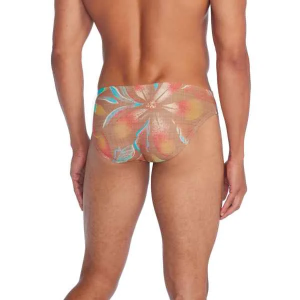 Men's Swim Shorts with Padded Seats for Added Comfort during Long Beach DaysBeachstar Print Brief 2"-saddie taupe Men's Swim Shorts with Padded Seats for Added Comfort during Long Beach DaysBeachstar Print Brief 2"-saddie taupe