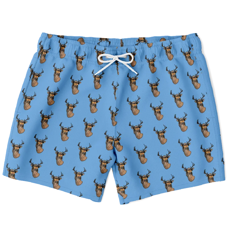 Men's Swim Shorts with Built - in Liner for Added Support and ModestyDeer Mullet 2.0 Swim Trunks - Blue Men's Swim Shorts with Built - in Liner for Added Support and ModestyDeer Mullet 2.0 Swim Trunks - Blue