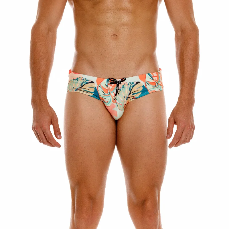 Men's Printed Floral Pattern Swim Shorts in Bright Colors for a Tropical Vacation LookJOR Aruba swim brief Men's Printed Floral Pattern Swim Shorts in Bright Colors for a Tropical Vacation LookJOR Aruba swim brief