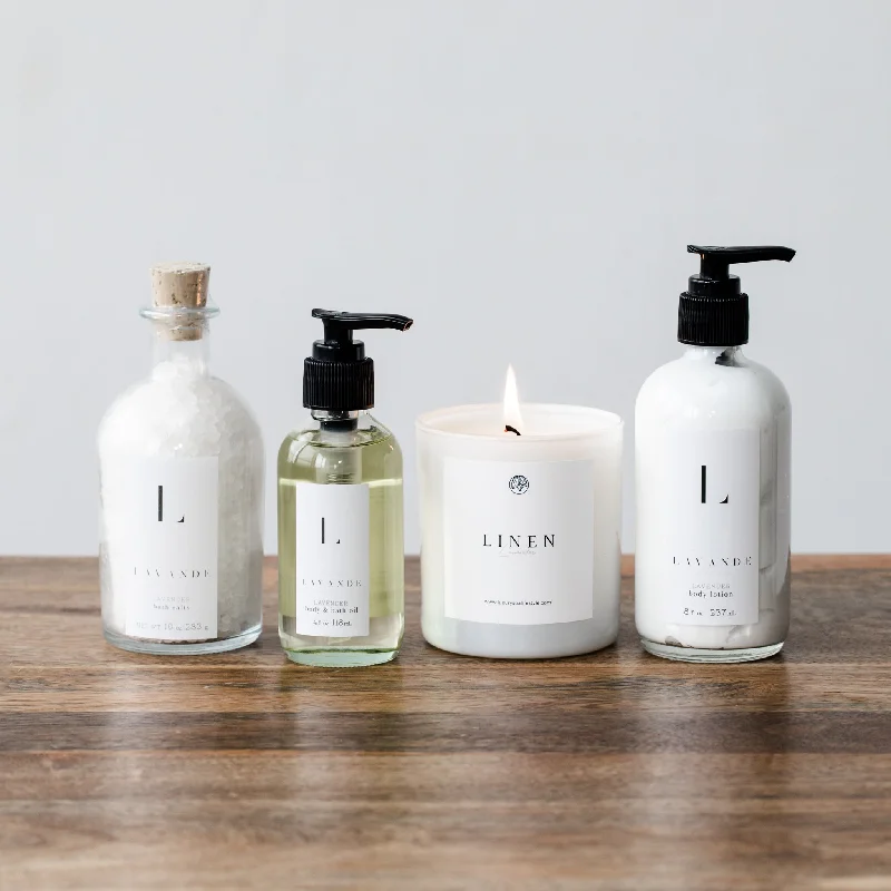 Men's robes with a zip - front closure​Lavender Spa Gift Set with Candle