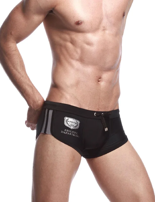 Men's Designer Brand Swim Shorts with Signature Logos for a Stylish Poolside AppearanceAthletic Department Badge Swimwear 30806 Men's Designer Brand Swim Shorts with Signature Logos for a Stylish Poolside AppearanceAthletic Department Badge Swimwear 30806
