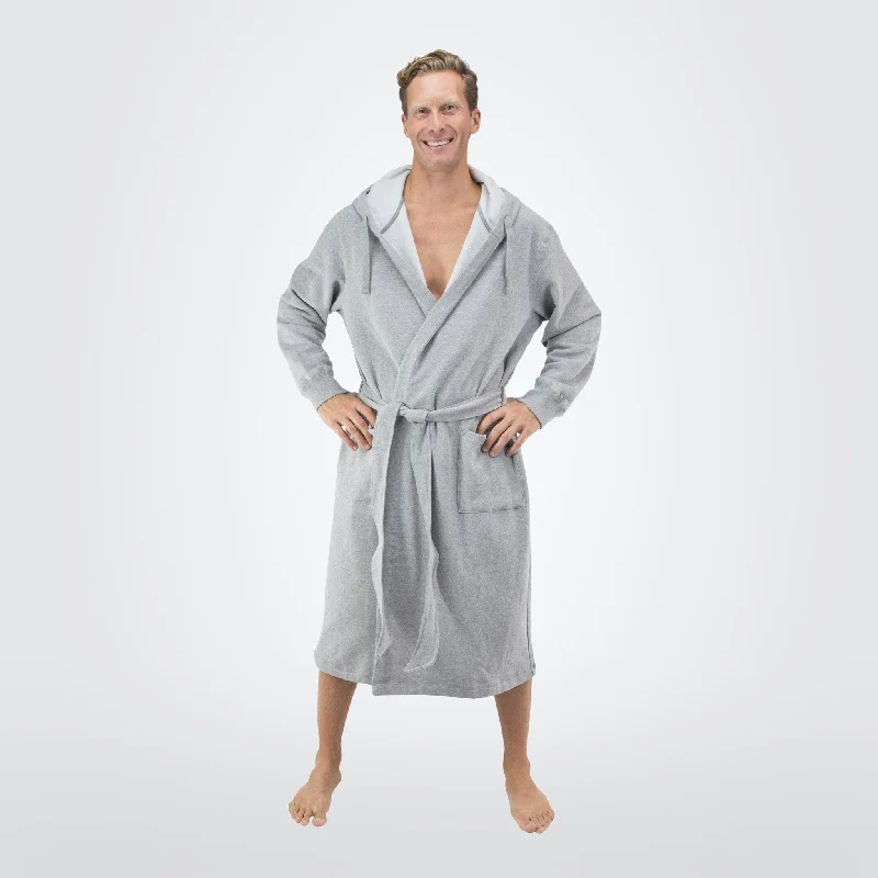 Men's robes with a hooded drawstring​Men's Hooded Sweatshirt Robe