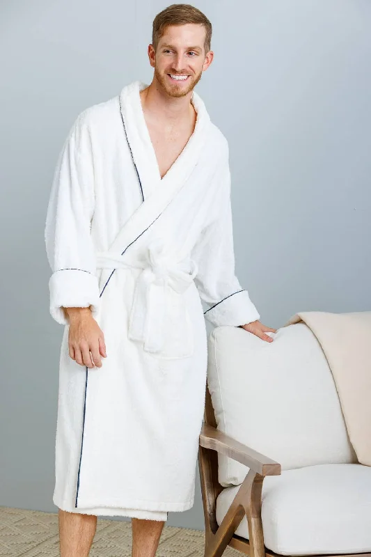 Men's hooded robes for outdoor relaxation​Men's Full Length Resort Terry Cloth Robe