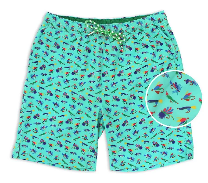 Men's Swim Shorts with Custom - Printed Graphics for a Personalized and Unique StyleLet It Fly: Swim Trunks - Mint Men's Swim Shorts with Custom - Printed Graphics for a Personalized and Unique StyleLet It Fly: Swim Trunks - Mint