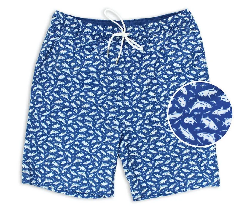Plus Size Men's Board Shorts with Mesh Lining and Multiple Pockets for Ample StorageGrand Slam: Swim Trunks - Mid-Blue Plus Size Men's Board Shorts with Mesh Lining and Multiple Pockets for Ample StorageGrand Slam: Swim Trunks - Mid-Blue