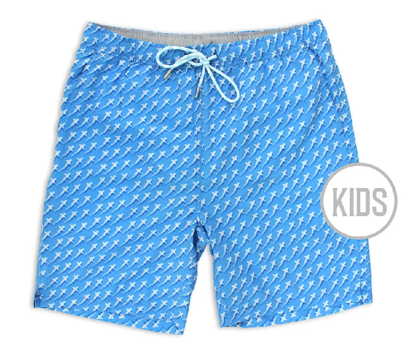 Men's Swim Shorts with Built - in Liner for Added Support and ModestyReef Shark Rally: Kid's Swim Trunks - Light Blue Men's Swim Shorts with Built - in Liner for Added Support and ModestyReef Shark Rally: Kid's Swim Trunks - Light Blue