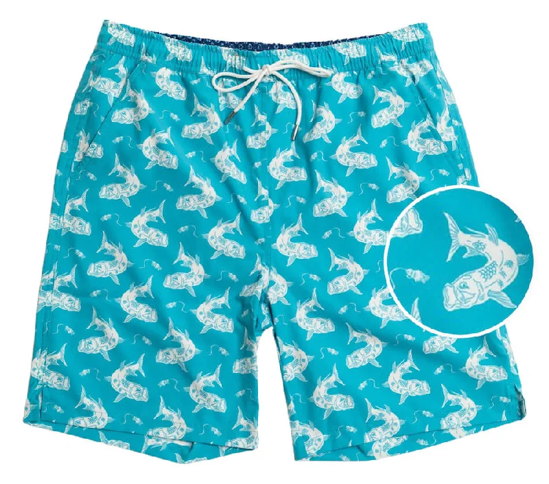 Men's UV - Resistant Swim Shorts with UPF 50+ Protection for Safe Sun ExposureTarpon Travels: Swim Trunks - Aquamarine Men's UV - Resistant Swim Shorts with UPF 50+ Protection for Safe Sun ExposureTarpon Travels: Swim Trunks - Aquamarine