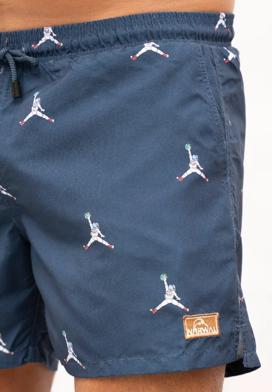 Men's Swim Shorts with Built - in Liner for Added Support and ModestySpaceman