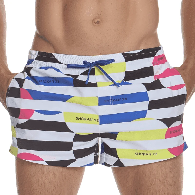 Men's Swim Shorts with Built - in Liner for Added Support and ModestySwim Trunks Geometric Pop Men's Swim Shorts with Built - in Liner for Added Support and ModestySwim Trunks Geometric Pop