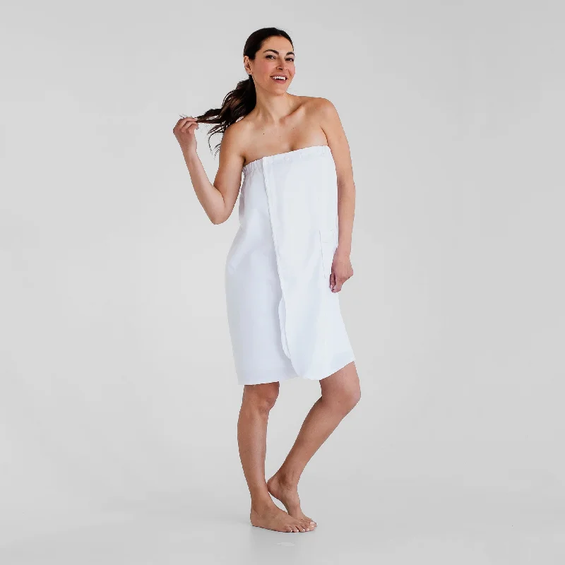 Men's robes with a padded body​Terry Cloth Spa Wrap - White