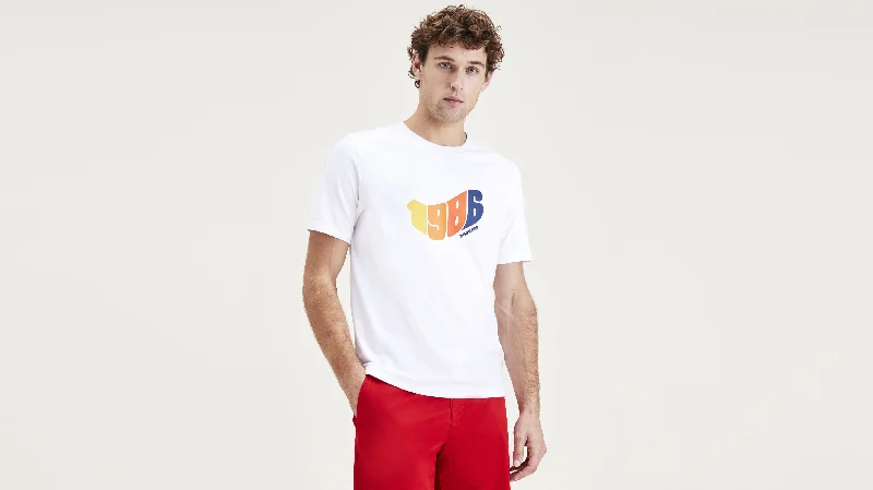 Men's vintage - inspired retro polo shirts with unique patterns1986 Groove Graphic Tee, Slim Fit