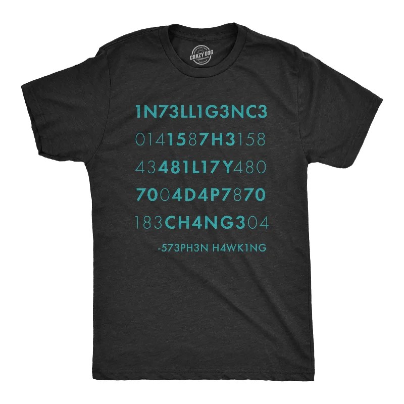 Men's button - front t - shirts with a unique artistic print1N73LL1G3NC3 Men's T Shirt