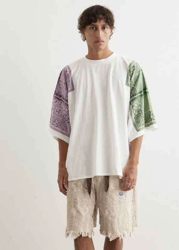 Men's long - sleeve henley t - shirts with button - down plackets8.5/-Jersey Bandanna Huge T-Shirt (PECKISH RAINBOWY) Men's long - sleeve henley t - shirts with button - down plackets8.5/-Jersey Bandanna Huge T-Shirt (PECKISH RAINBOWY)