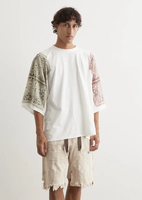 Men's button - front t - shirts with a unique artistic print8.5/-Jersey Bandanna Huge T-Shirt (PECKISH RAINBOWY)