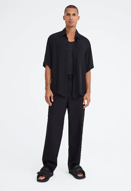 Men's slim fit short sleeve polo shirts with contrast collarsAero Shirt - Black