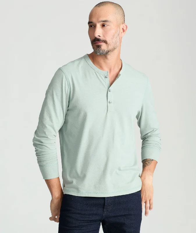 Men's luxury cashmere blend polo shirts in solid colorsUltrasoft Long-Sleeve Henley
