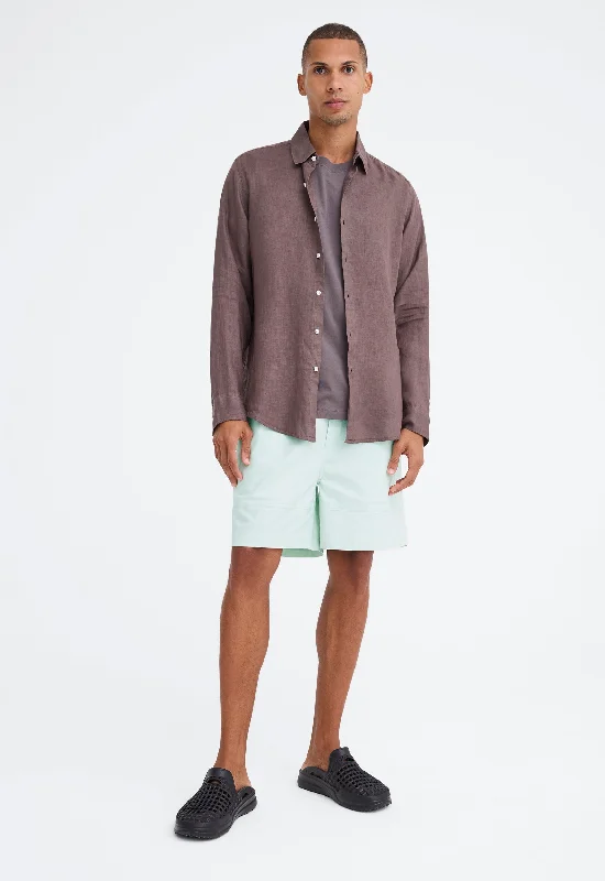 Men's ribbed cuffs and hem polo shirts for a textured lookAlex Shirt - Husk