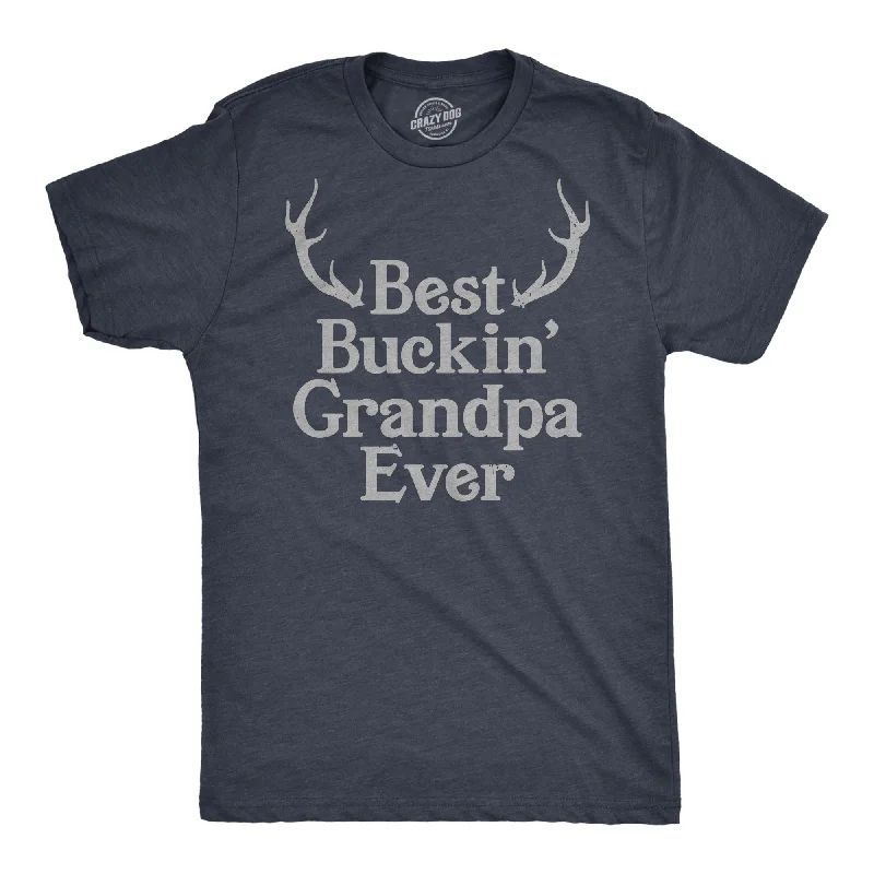 Men's distressed denim - look t - shirts with a rugged appealBest Buckin' Grandpa Men's T Shirt Men's distressed denim - look t - shirts with a rugged appealBest Buckin' Grandpa Men's T Shirt