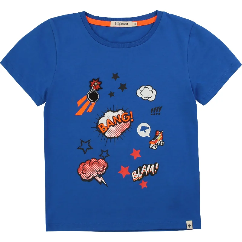 Men's mock - neck t - shirts with a modern and sleek styleBillybandit T-Shirt Summer Electic Blue Men's mock - neck t - shirts with a modern and sleek styleBillybandit T-Shirt Summer Electic Blue