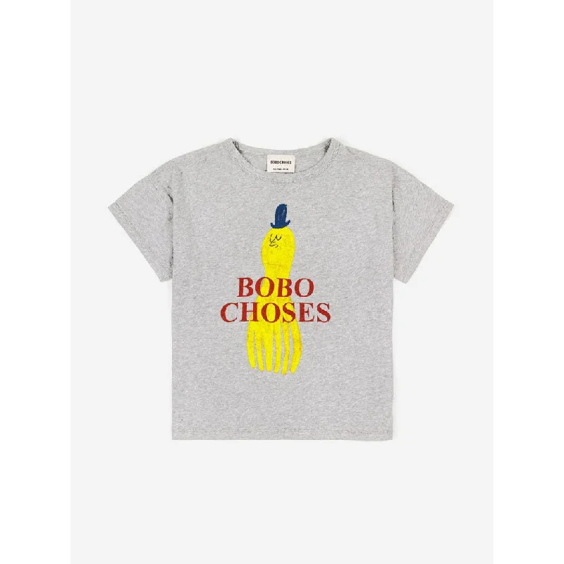 Men's lightweight performance t - shirts for running marathonsBobo Choses Yellow Squid T-Shirt Men's lightweight performance t - shirts for running marathonsBobo Choses Yellow Squid T-Shirt