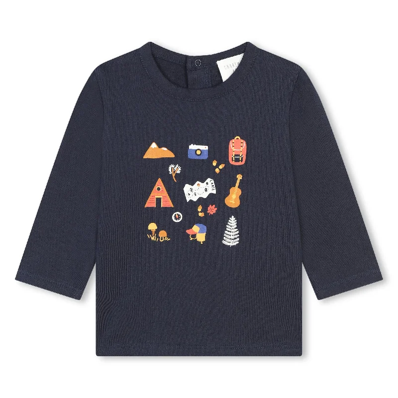 Men's polo t - shirts with a contrast collar for a preppy lookCarrement Beau Long Sleeve T-Shirt - Navy Men's polo t - shirts with a contrast collar for a preppy lookCarrement Beau Long Sleeve T-Shirt - Navy